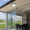 LED corp de iluminat, de tavan, 15W, rotund, alb natural, negru, exterior, IP54, Rábalux, HORT