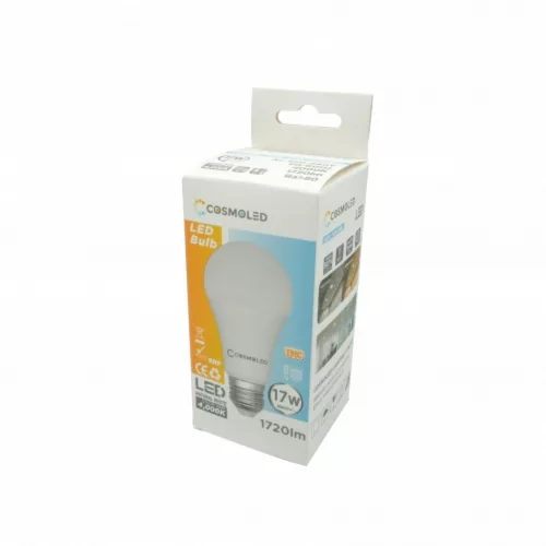 LED lámpa , égő , körte , E27 foglalat , 17W , természetes fehér , A60 , COSMOLED