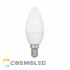 LED lámpa , égő , gyertya , E14 foglalat , 6W , meleg fehér , COSMOLED