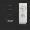 de tavan ventilator AC motor, 45w, CCT, 3000lm, alb, albastru inel, dimmabil, V-TAC, 217934