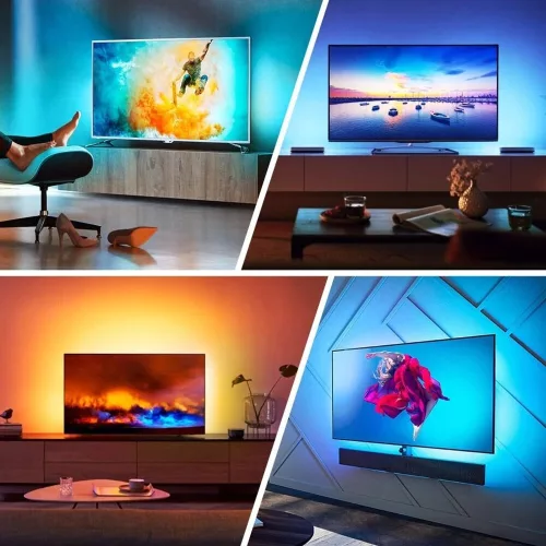 Digitális LED szalag szett HDMI BOX-szal , TV képernyő követő funkcióval , RGB + IC (digitális) , dimmelhető , 5.5m , WIFI/Bluetooth , TUYA , LEDISSIMO AMBIENT LIGHT