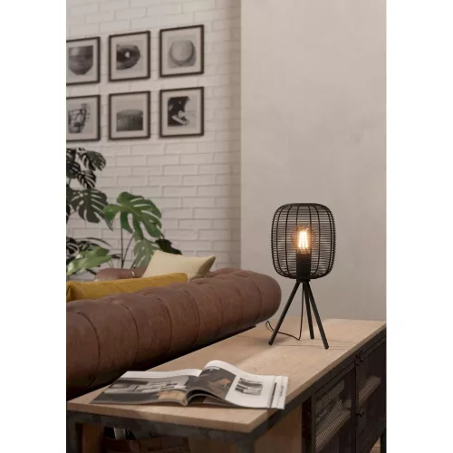 LED lampă, lampă de masă, decorativ lampă,lampadar, E27-es cu soclu, 1x40W, oțel, negru, EGLO, RINROE, 43967