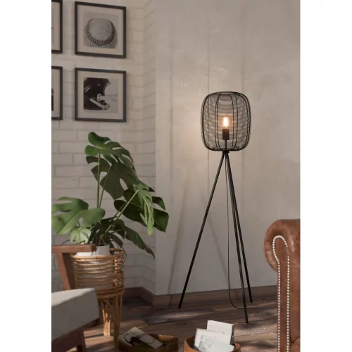 LED lampă, lampadar, E27-es cu soclu, 1x40W, oțel, negru, EGLO, RINROE, 43968
