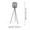 LED lampă, lampadar, E27-es cu soclu, 1x40W, oțel, negru, EGLO, RINROE, 43968