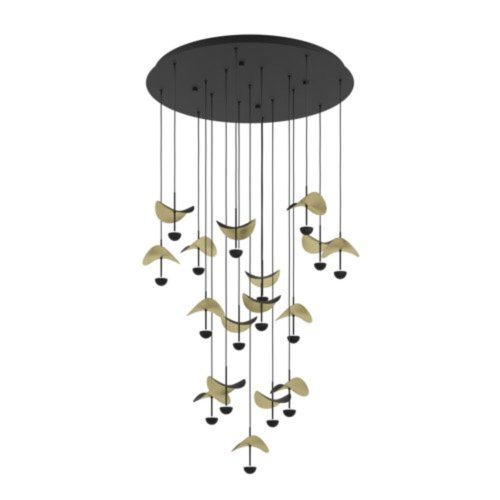 EGLO , 390341 , DRACERA , függeszték , 3000 K , LED , 17X2,3W , Yes , IP20 , fekete, arany
