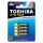 Ceruzaelem AAA (LR03) , 1.5 Volt , 4 darab , tartós , elem , Alpha Power , TOSHIBA