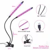 Növénynevelő LED lámpa , 2 karos , 8 Watt , USB , csiptethető , dimmelhető , időzíthető , IP44 , LEDISSIMO GROW