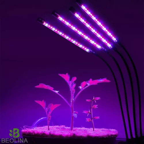 Növénynevelő LED lámpa , 4 karos , 15 Watt , USB , csiptethető , dimmelhető , időzíthető , IP44 , LEDISSIMO GROW