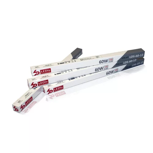 LED tápegység , 12 Volt , 60 Watt , 5A , ultra slim , 3+2 év garancia , LEDis , LDS-60-12