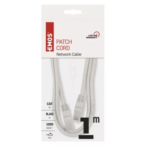 EMOS Patch kábel CAT5E UTP PVC 1m, S9122