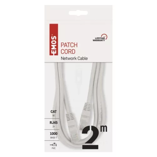 EMOS Patch kábel CAT5E UTP PVC 2m, S9123