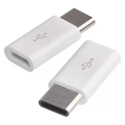 Adapter micro USB-B 2.0, USB-C 2.0, fehér, 2db, EMOS, SM7023