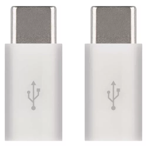 Adapter micro USB-B 2.0, USB-C 2.0, fehér, 2db, EMOS, SM7023