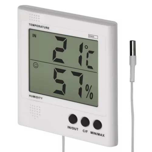 Digitális hőmérő páratartalom-mérővel, vezetékes érzékelővel E8471, EMOS, E8471
