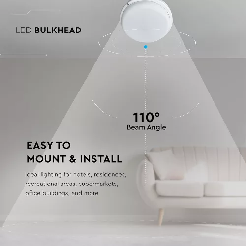 exterior lampă LED de tavan, 18w, 4000K, alb natural, 1820lm, 110°, CRI>80, IP54, V-TAC, 10199