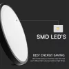 baiei lampă LED de tavan rotund, 18w, 3000K, alb cald, 1830lm, 120°, negru, CRI>80, IP44, V-TAC, 76331