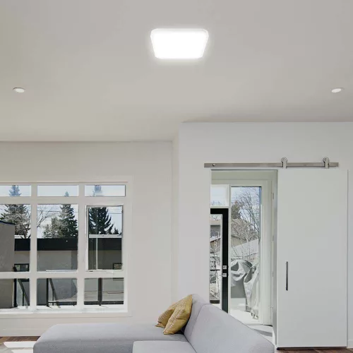 baiei lampă LED de tavan pătrat formă, 18w, 6500K, alb rece, 1830lm, 120°, alb, CRI>80, IP44, V-TAC, 76261