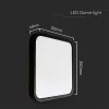 baiei lampă LED de tavan pătrat formă, 18w, 3000K, alb cald, 1830lm, 120°, negru, CRI>80, IP44, V-TAC, 76421