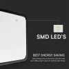 baiei lampă LED de tavan pătrat formă, 18w, 3000K, alb cald, 1830lm, 120°, negru, CRI>80, IP44, V-TAC, 76421