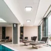 baiei lampă LED de tavan pătrat formă, 18w, 6500K, alb rece, 1830lm, 120°, negru, CRI>80, IP44, V-TAC, 76441