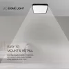 baiei lampă LED de tavan pătrat formă, 18w, 6500K, alb rece, 1830lm, 120°, negru, CRI>80, IP44, V-TAC, 76441