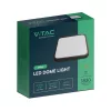 baiei lampă LED de tavan pătrat formă, 18w, 6500K, alb rece, 1830lm, 120°, negru, CRI>80, IP44, V-TAC, 76441