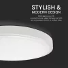 baiei lampă LED de tavan rotund, 24w, 3000K, alb cald, 2500lm, 120°, alb, CRI>80, IP44, V-TAC, 76181