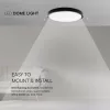 baiei lampă LED de tavan rotund, 24w, 3000K, alb cald, 2500lm, 120°, negru, CRI>80, IP44, V-TAC, 76361