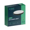 baiei lampă LED de tavan rotund, 24w, 3000K, alb cald, 2500lm, 120°, negru, CRI>80, IP44, V-TAC, 76361