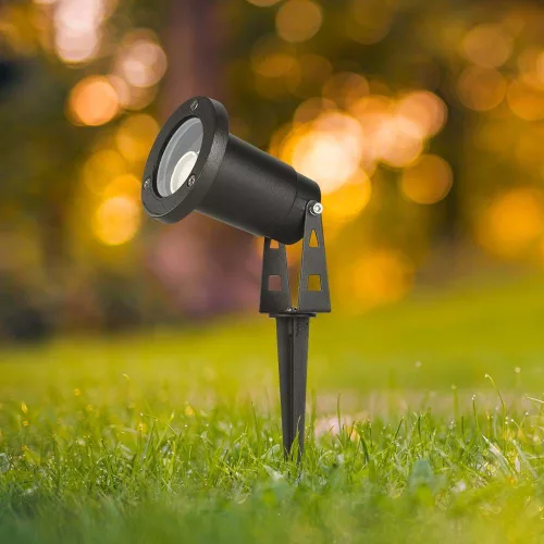 exterior cu țăruș lampadar, GU10, negru, IP65, V-TAC, 10372