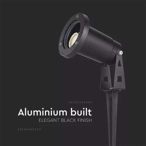 exterior cu țăruș lampadar, GU10, negru, IP65, V-TAC, 10372