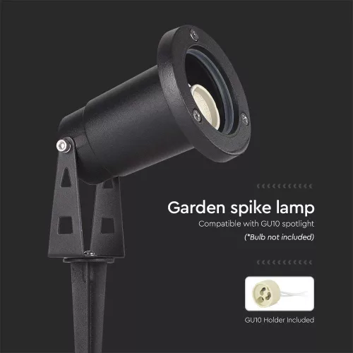 exterior cu țăruș lampadar, GU10, negru, IP65, V-TAC, 10372