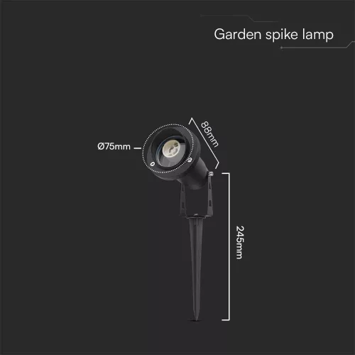 exterior cu țăruș lampadar, GU10, negru, IP65, V-TAC, 10373