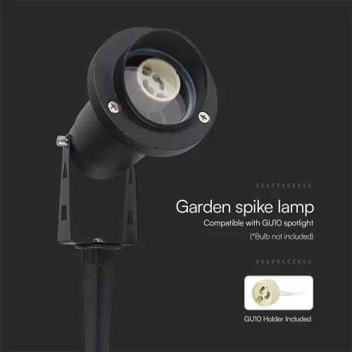 exterior cu țăruș lampadar, GU10, negru, IP65, V-TAC, 10373