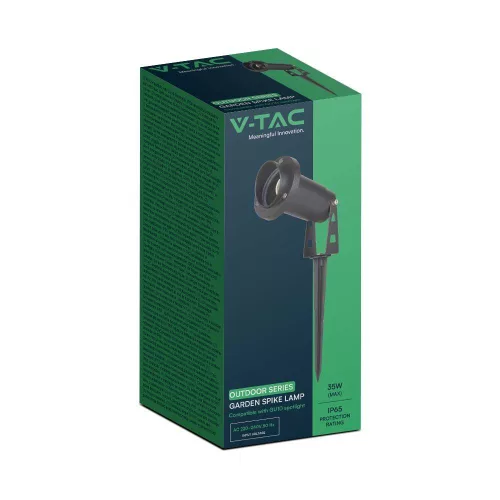 exterior cu țăruș lampadar, GU10, negru, IP65, V-TAC, 10373