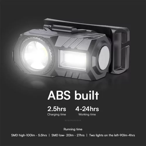 exterior reîncărcabil caplampă, 3w, negru, IP43, V-TAC, 23339