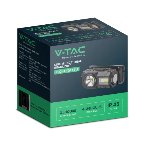 exterior reîncărcabil caplampă, 3w, negru, IP43, V-TAC, 23339