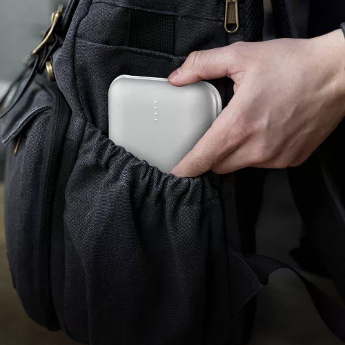 Hordozható LED kijelzős power bank, 10w, ezüst, V-TAC, 23035