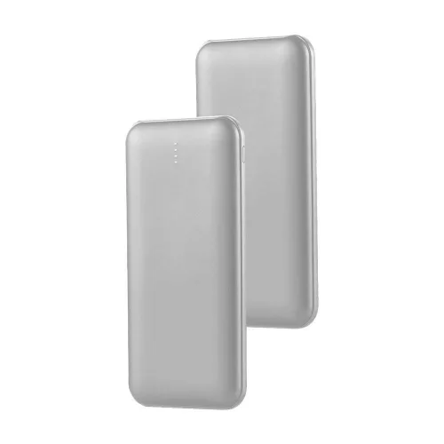 Hordozható LED kijelzős power bank, 10w, ezüst, V-TAC, 23035