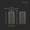 Hordozható LED kijelzős power bank, 10w, szürke, V-TAC, 23037