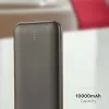Hordozható LED kijelzős power bank, 10w, szürke, V-TAC, 23037