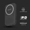 Vezeték nélküli mágneses power bank, 20w, fekete, V-TAC, 23038
