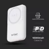 Vezeték nélküli mágneses power bank, 20w, fehér, V-TAC, 23039