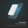 Vezeték nélküli mágneses power bank, 20w, fehér, V-TAC, 23039