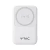 Vezeték nélküli mágneses power bank, 20w, fehér, V-TAC, 23039