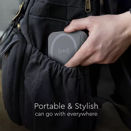 Vezeték nélküli mágneses power bank, 20w, szürke, V-TAC, 23040