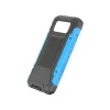 Power bank 10000mah 3.7v napelemes: 1.2w fekete+kék LED: 2w, fekete/kék, Optonica, 7691