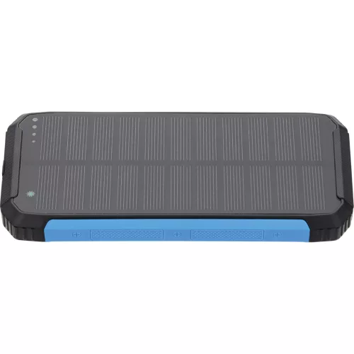 Power bank 10000mah 3.7v napelemes: 1.2w fekete+kék LED: 2w, fekete/kék, Optonica, 7691