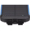 Power bank 10000mah 3.7v napelemes: 1.2w fekete+kék LED: 2w, fekete/kék, Optonica, 7691