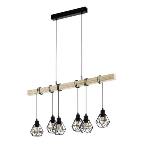 EGLO , 44076 , TOWNSHEND 5 , függeszték , E27 , 6X60W , IP20